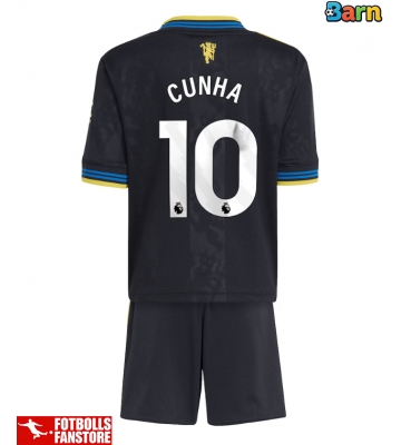 Manchester United Matheus Cunha #10 Tredje Tröja Barn 2025-26 Kortärmad (+ Korta byxor)